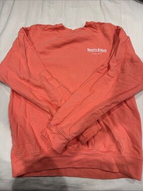Sporty & Rich Coral-Orange Crewneck Sweatshirt